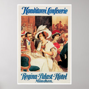Konditorei Cafe Vintag Food Ad Art Poster