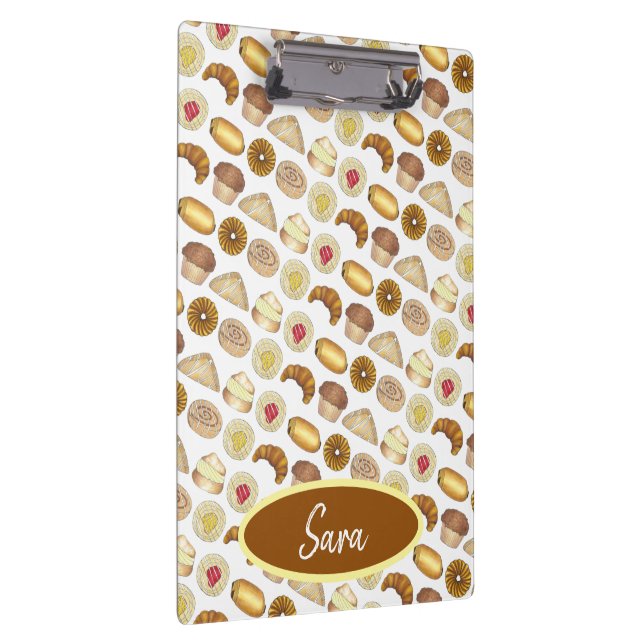 Konditorei Croissant Danish Muffin Backwaren Klemmbrett (Rechts)