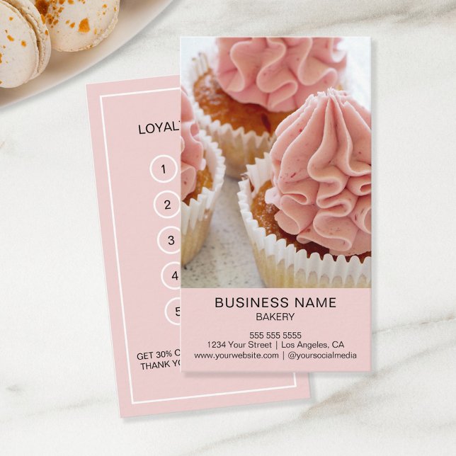 Konditorei für Bäckereien Treuekarte (Create your own Business Bakery Cake Shop Loyalty Card by MINTIC DESIGN STUDIO)