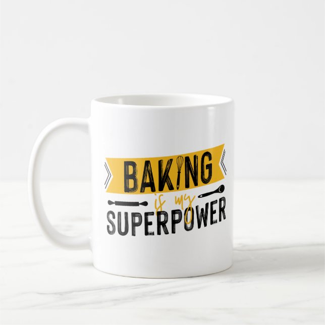 Konditorei Koch Backen ist meine Supermacht Kaffeetasse (Links)