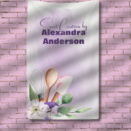 Konditorei Koch Backtriebmittel Lila Wasserfarbe Banner