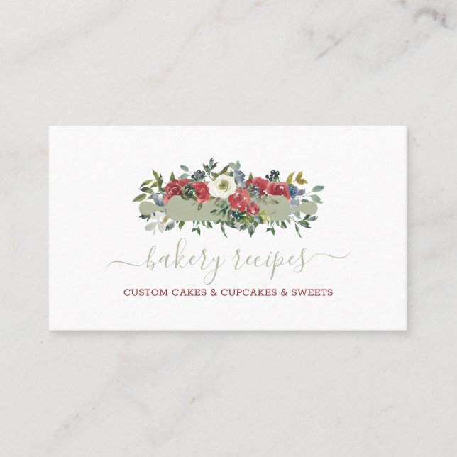 Konditorei Koch hausgemachte Bäckerei Grüne Rote B Visitenkarte (Vorderseite)