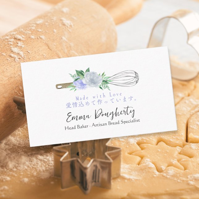 Konditorei Koch Whisk Backen Utensil Lila Visitenkarte (Von Creator hochgeladen)