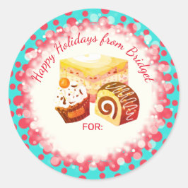 Konditorei Nachspeisen Weihnachten backen von Runder Aufkleber