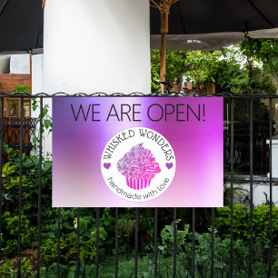 Konditorgebäck Glitzer Rosa Lila Banner