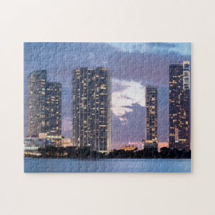 Kondominiumtürme in der Ufergegend in Miami Puzzle