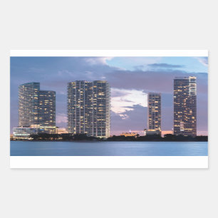 Kondominiumtürme in der Ufergegend in Miami Rechteckiger Aufkleber