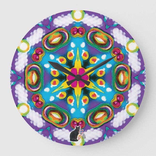 Konfektion Kaleidoskop Große Wanduhr (Vorderseite)