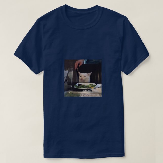 Konfektionierte Dinner-Katze T-Shirt (Design vorne)