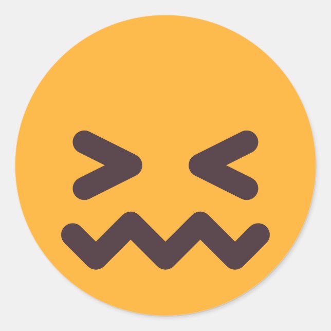 Konfektionierte Gesicht Niedlich Adorable Emoji Cu Runder Aufkleber (Vorderseite)