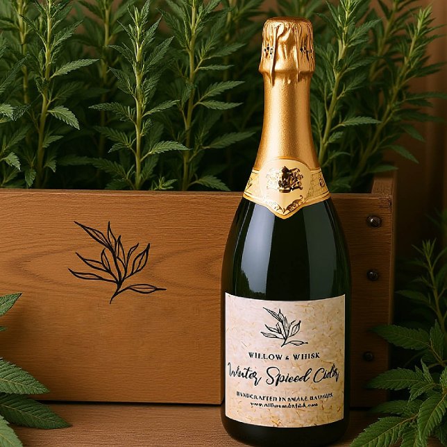 Konfektionierte Getränkeverpackung Botanische Kraf (handmade artisanal small batch drink label gifting christmas bridal baby shower kraft botanical)