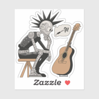 Konfektionierter Musikrobot Aufkleber