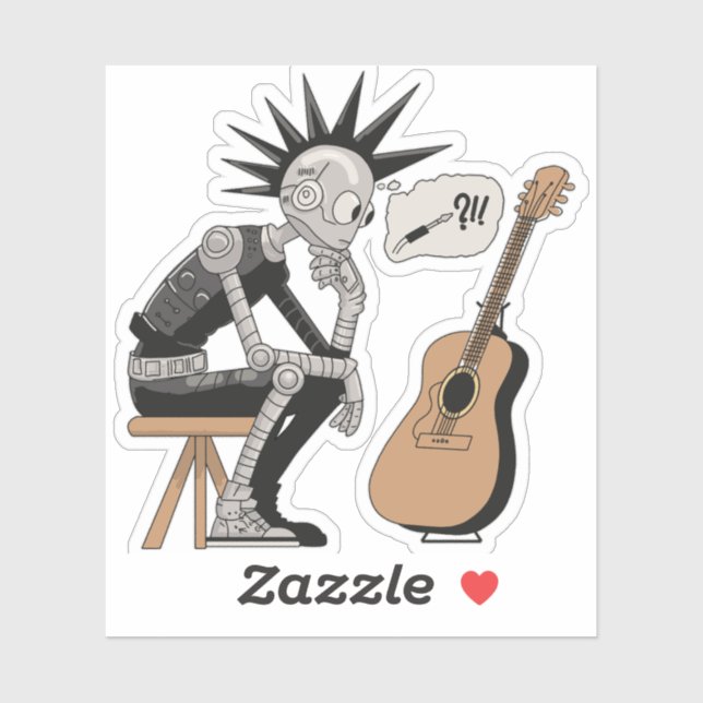 Konfektionierter Musikrobot Aufkleber (Blatt)