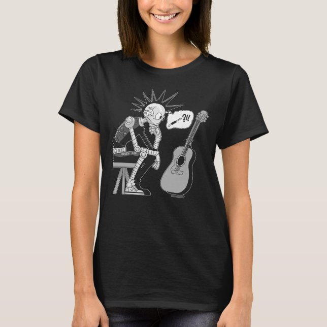 Konfektionierter Musikrobot T-Shirt (Vorderseite)