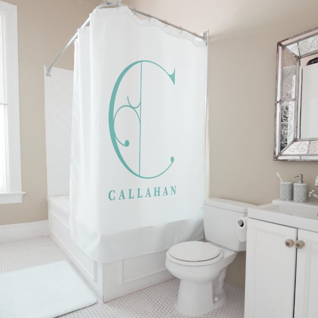 Konfektioniertes Monogramm C Duschvorhang (Beispiel)