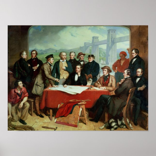 Konferenz der Ingenieure an der Bridge Britannia Poster (Vorne)