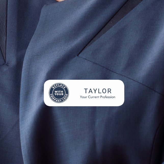 Konferenz der Mitarbeiter von Unternehmen hinzufüg Namensschild (Business Logo Modern Minimalist Company Employees Name Tag)