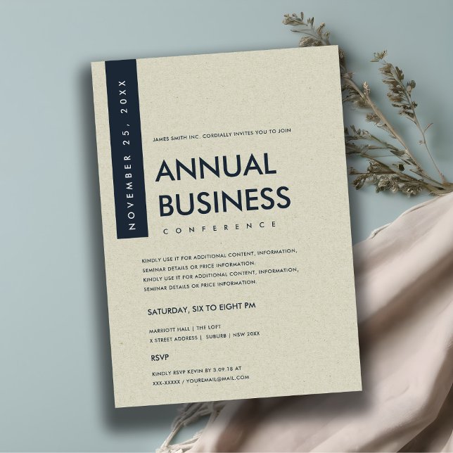 KONFERENZ DER MODERNEN MINIMAL-NAVY-WEISS-KRAFT EINLADUNG (Von Creator hochgeladen)