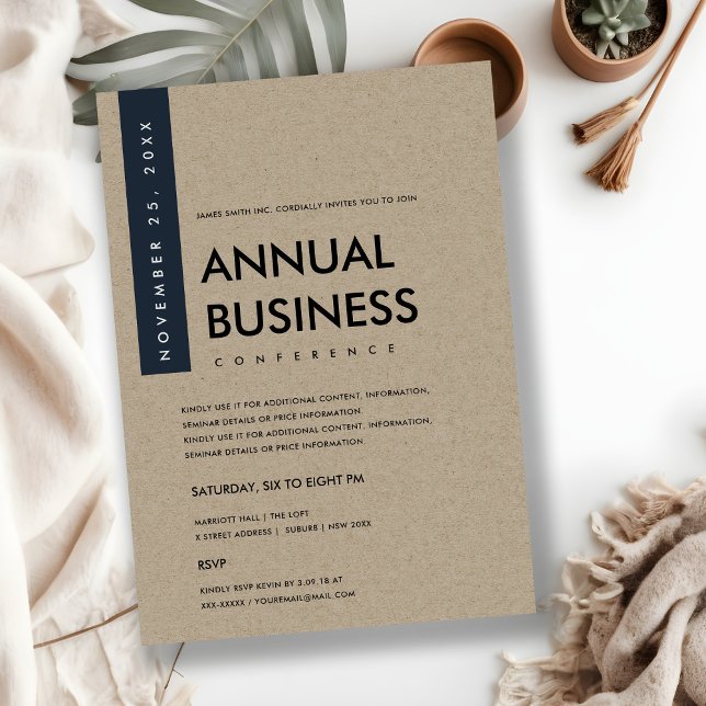 KONFERENZ DER MODERNEN MINIMAL-NAVY-WEISS-KRAFT EINLADUNG (Von Creator hochgeladen)