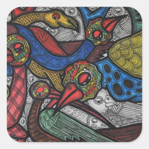 Konferenz von Bird Quadratischer Aufkleber