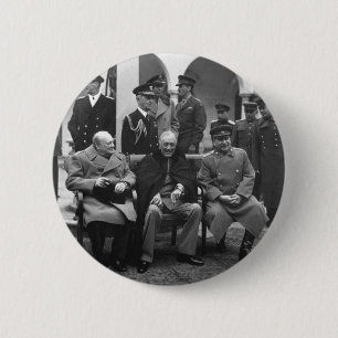 Konferenz von Jalta Roosevelt Stalin Churchill 194 Button
