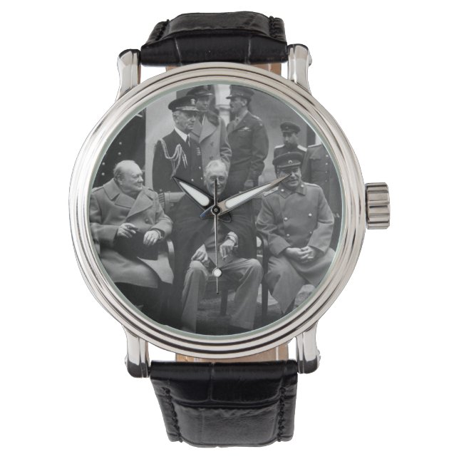 Konferenz von Yalta Roosevelt Stalin Churchill 194 Armbanduhr (Vorderseite)