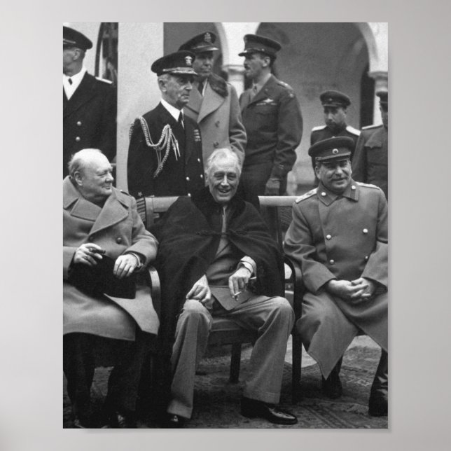 Konferenz von Yalta Roosevelt Stalin Churchill 194 Poster (Vorne)