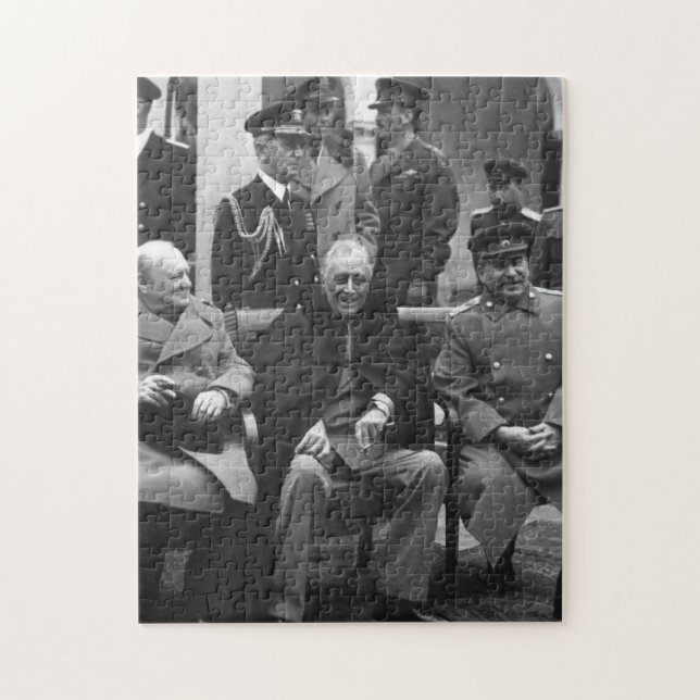Konferenz von Yalta Roosevelt Stalin Churchill 194 Puzzle (Vertikal)
