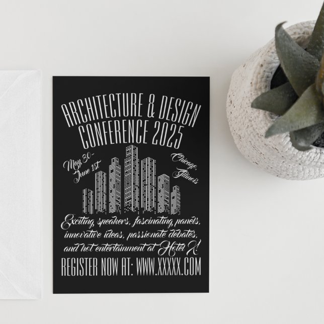 Konferenz zur Architektur im Retro-Stil Einladung (Von Creator hochgeladen)