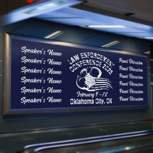 Konferenz zur Strafverfolgung nach Vintagem Muster Banner