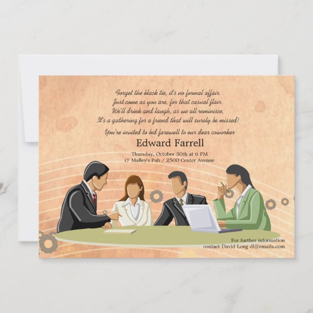 Konferenzamt Party für das Ruhestand Einladung (Vorderseite)