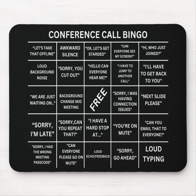 Konferenzschaltung Bingo Mousepad (Vorne)