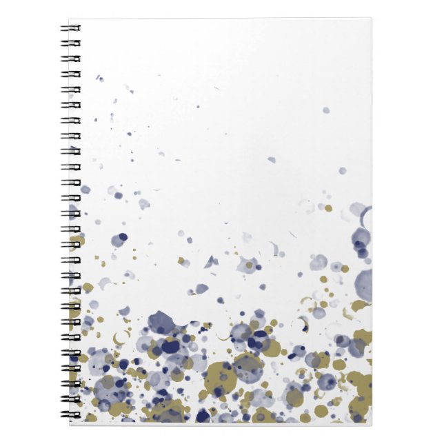 Konfetti Blau Gold Notizblock (Vorderseite)