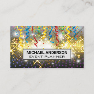Konfetti Gold Glanz Schimmer Visitenkarte