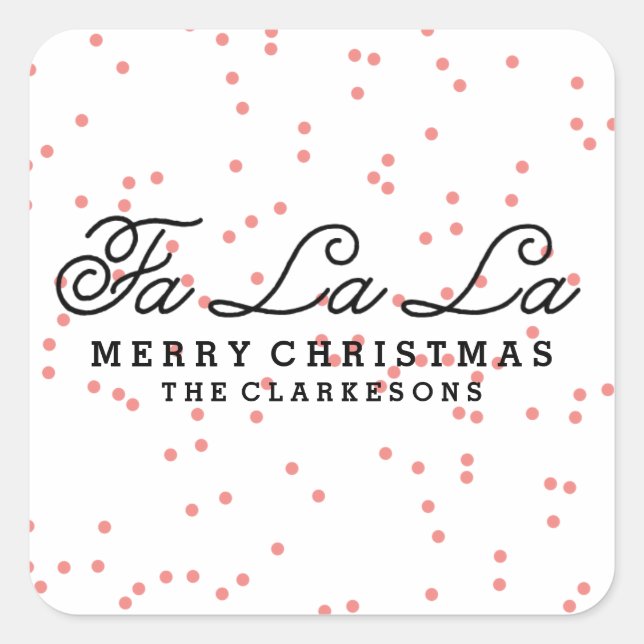 KONFETTI | HANDSCHRIFTLICHE FERIENUMSCHLAG AUFKLEB QUADRATISCHER AUFKLEBER (Vorderseite)