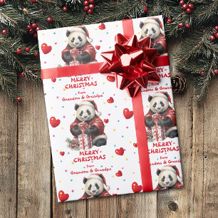 Konfetti Herz Panda Bär Enkelkinder Weihnachten Geschenkpapier