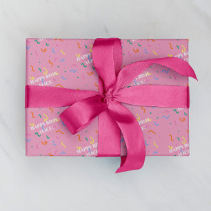 Konfetti individuell benannter Geburtstagsgeschenk Geschenkpapier