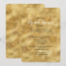 Konfetti-Konfetti-Brautparty aus Gold Glitzer Einladung