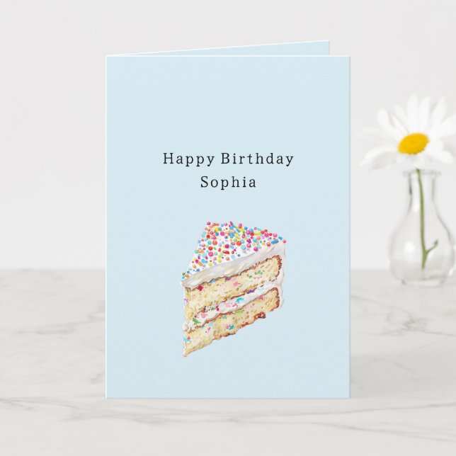 Konfetti-Kuchen Geburtstag  Karte (Kleine Pflanze)