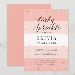 Konfetti Rosa Streifen Mädchen Baby Sprinkle Einla Einladung