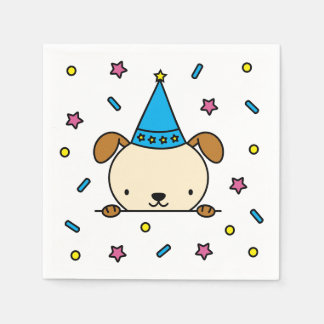 Konfetti Streusel Geburtstagsfeier Hund Illustrati Serviette