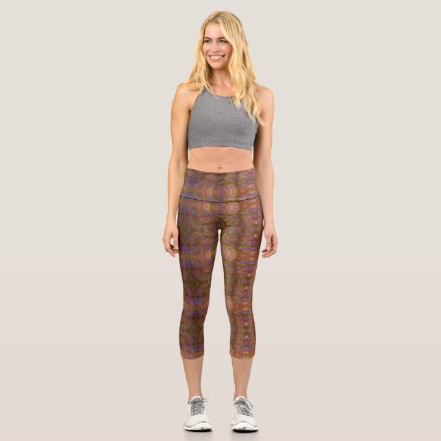 Konfetti-Wirbel-Marker-Kunst Capri Leggings (Vorderseite)