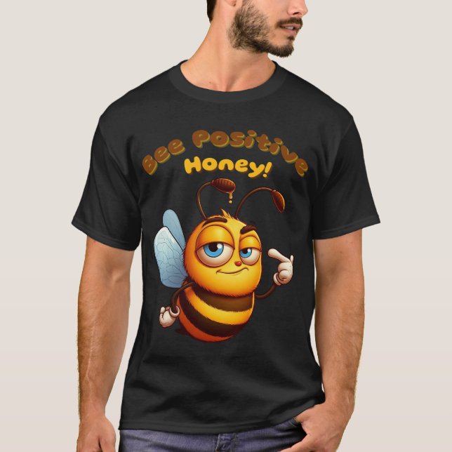 Konfidenzgelbes Cartoon-Hummeldesign T-Shirt (Vorderseite)