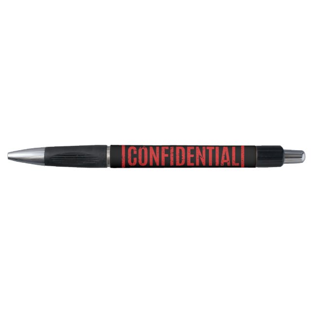 Konfidenzstift mit schwarzem Stempel Kugelschreiber (Vorderseite)