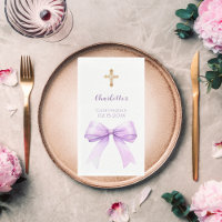 Konfirmation lila Schleife Kreuz Mädchen