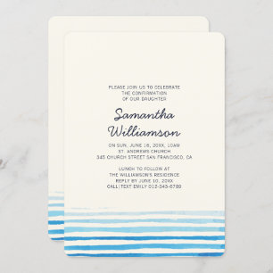 Konfirmation  Moderne Wasserfarben Streifen Einladung