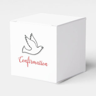 Konfirmations Bestätigung Taube mit Rot Geschenkschachtel