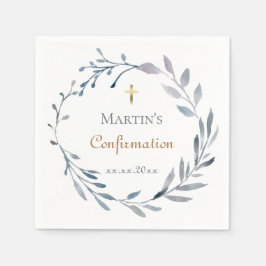 Konfirmationsblaue Girlande Serviette