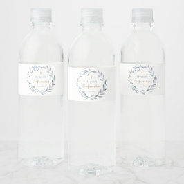 Konfirmationsblauer Kranz Wasserflaschenetikett
