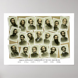 Konföderale Befehlshaber des Zivilen Krieges Poster